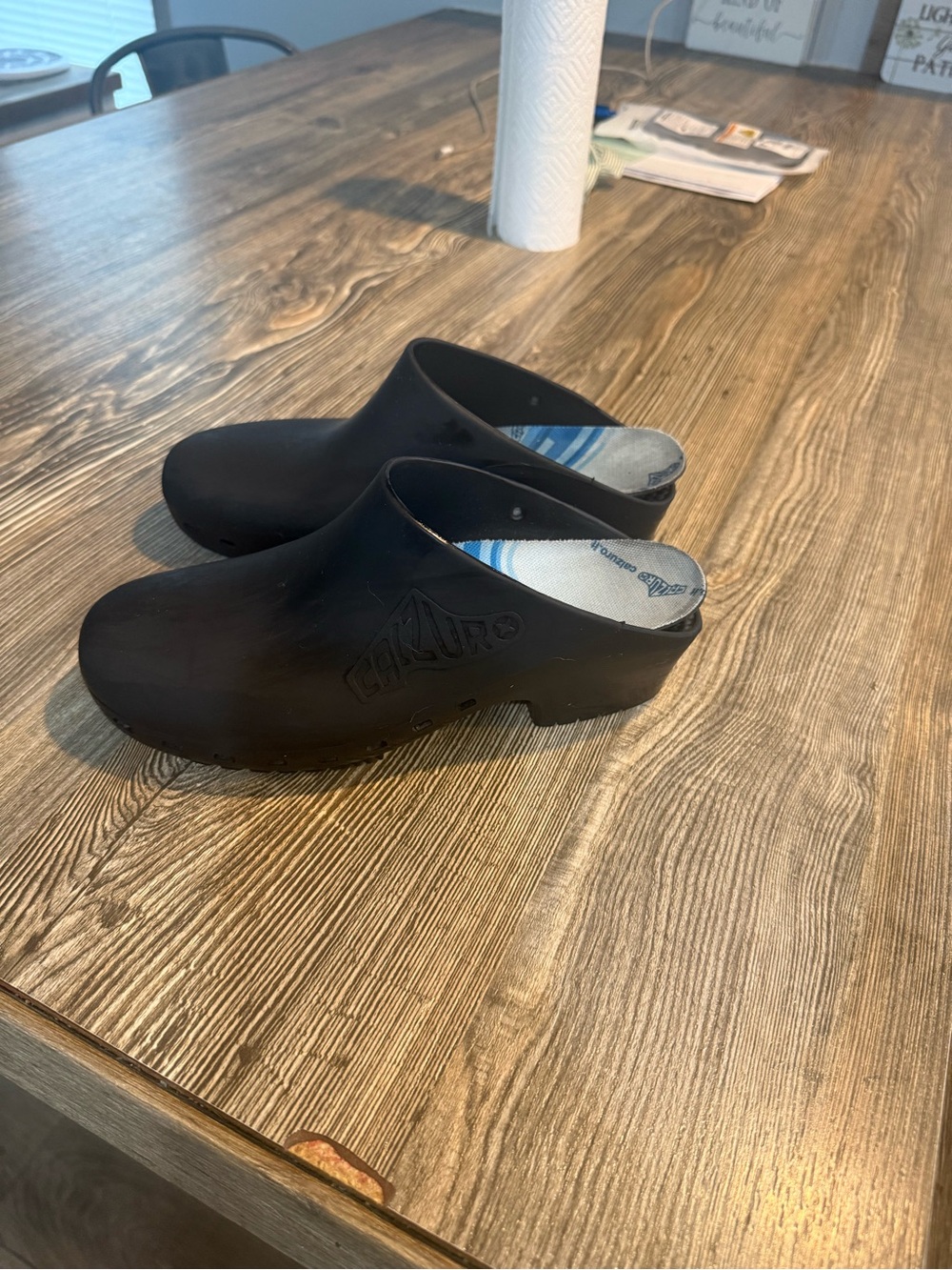 Caluro Black Slip-On Clog Mules for Women
